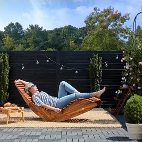Espreguiçadeira dobrável para sauna Java em acácia 155 x 60 x 93 cm Castanho