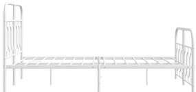 Estrutura de cama com cabeceira e pés 120x200 cm metal branco