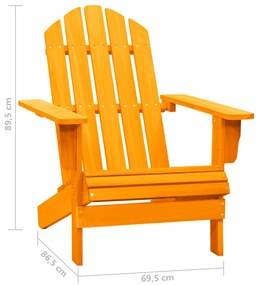 Cadeira Adirondack para jardim abeto maciço laranja