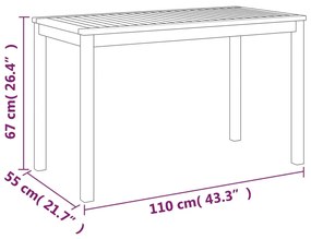 Mesa de jardim 110x55x67 cm madeira de acácia maciça