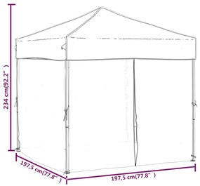 Tenda para festas dobrável com paredes laterais 2x2 m preto