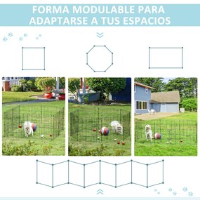 PawHut Parque para Cães 8 Painéis 61x61cm Dobráveis Gaiola Metálica para Animais de Estimação com Porta e Dupla Fechadura para Jardim Pátio Exterior Preto