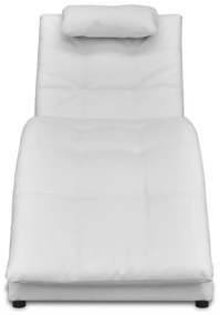 Chaise longue com almofada couro artificial branco