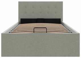 Cama hidráulica c/ arrumação 100x200cm tecido cinza-claro