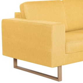 Sofá de 2 lugares em tecido amarelo