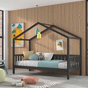 Conjunto Cama infantil de Casa DALLAS MH Com Ripas 90x200 Antracite