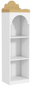 AIYAPLAY Estante para Livros Infantil de 3 Niveis Estante de Livros para Escola Infantil Dormitório 40x30x139,5 cm Branco e Madeira