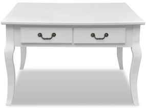 Mesa de centro com 4 gavetas branca