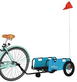 Reboque de bicicleta tecido oxford/ferro azul