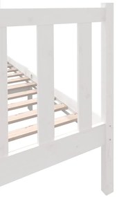 Estrutura de cama 140x190 cm madeira de pinho maciça branco