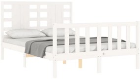 Cama sem colchão 120x200 cm madeira de pinho maciça branco