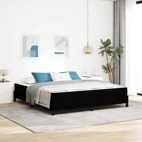vidaXL Cama Box com colchão Preto 180 x 200 cm tecido