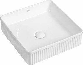 Mexen Grovo lavatório de bancada canelado 37 x 37 cm, branco - 22303700
