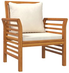 5 pcs conjunto lounge de jardim c/ almofadões acácia maciça