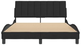 Estrutura de cama sem colchão 140x190 cm veludo preto