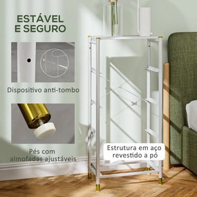 Cómoda para Dormitório Cómoda de Tecido com 4 Gavetas Dobráveis com Fr