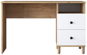 Secretária de Estudo HA109 – Nogueira e Branco – 120x73,8x50 cm