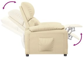Poltrona reclinável tecido cor creme