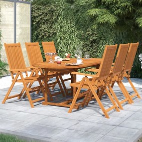 vidaXL 7 pcs conjunto de jantar para jardim madeira de acácia maciça