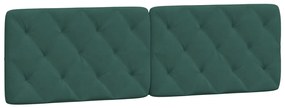 Estrutura de cama c/ luzes LED 160x200 cm veludo verde-escuro