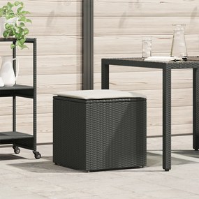 vidaXL Caixa de Almofadas Preta 50x50x50 cm Vime Poliéster