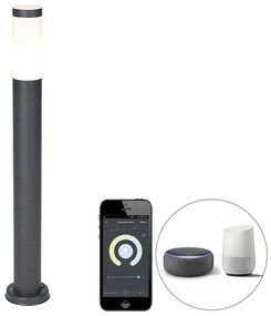 LED Candeeiro de poste exterior inteligente antracite 80 cm com Wi-Fi P45 - Rox Moderno