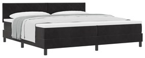 Cama Box Spring com Colchão Preta 200x200 cm Veludo