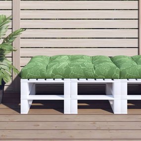 vidaXL Almofadão para sofá de paletes 120x80x12cm tecido padrão folhas