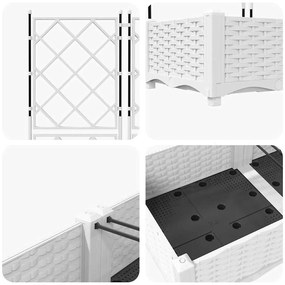 Jardineira com Treliça 2 pcs Branca 80x40x125,5 cm