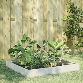 Canteiro elevado de jardim 100x100x26 cm aço branco