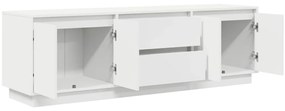 Móvel de TV com luzes LED 160,5x41x50 cm branco
