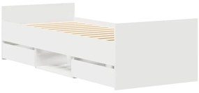 Estrutura de cama c/ painéis cabeceira e pés 90x200 cm branco