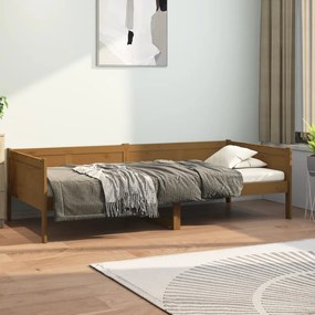 Sofá-cama 80x200 cm madeira de pinho maciça castanho-mel