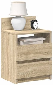 Mesas de cabeceira 2pcs com 2gavetas 40x33x60cm carvalho sonoma