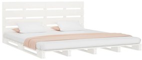 Cama sem colchão 180x200 cm madeira de pinho maciça branco
