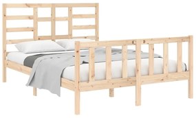 Estrutura de cama 140x190 cm madeira maciça