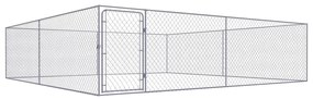vidaXL Canil de exterior em aço galvanizado 4x4x1 m