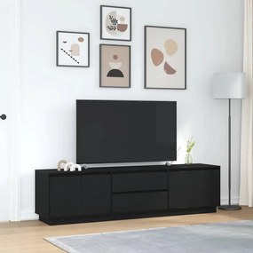 Móvel de TV com luzes LED 193,5x41x50 cm carvalho preto