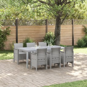 vidaXL Conjunto de Jantar de Jardim de 7 Peças Cinza Claro de Polyrattan
