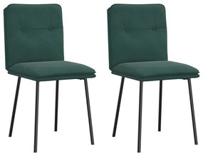 Cadeiras de jantar 2 pcs veludo verde-escuro