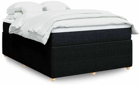 Cama com molas/colchão 140x200 cm tecido preto