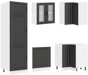 14 peças armário de cozinha conjunto Lucca preto