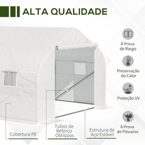 Outsunny Estufa Tipo Túnel de Jardim 600x300x200cm para Cultivo de Pla