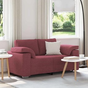 vidaXL Sofá Loveseat da em Vermelho Vinho - 120 cm em Tecido