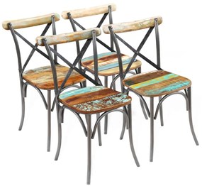 Cadeiras de jantar 4 pcs madeira recuperada maciça