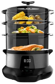 Vaporizador Vapovita 3000 Pro para cozinhar rápido e saudável com capacidade de 1L, graças à sua potência de 1000W. Tempo ajustável