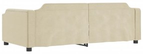 Sofá-cama 80x200 cm tecido cor creme