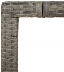 5 pcs conjunto de jantar p/ jardim c/ almofadões vime PE cinza