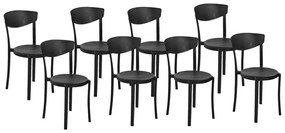 Conjunto de 8 cadeiras de jantar pretas VIESTE Beliani