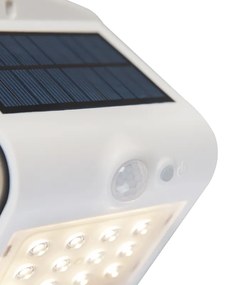 Candeeiro de parede exterior branco 14,5 cm com médios e sensor solar - Daya Moderno